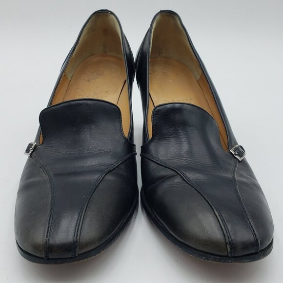 Bally Kitten Heels 6 Womens Slip On Leather Pumps Black - Picture 3 of 8
